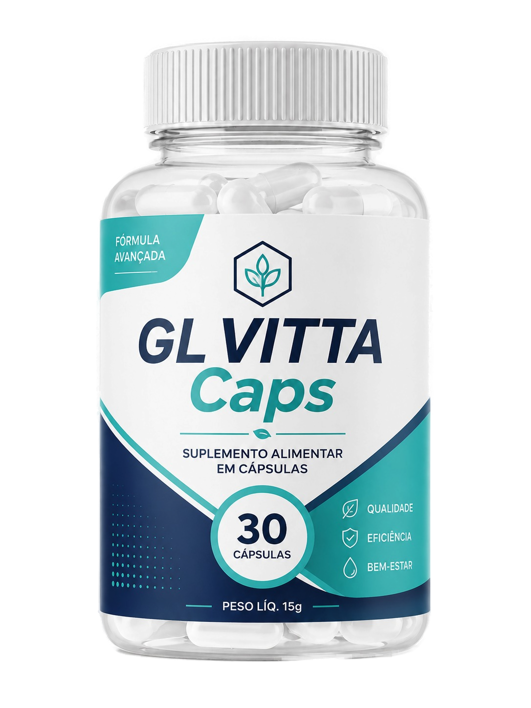 Pote de GL VITTA Caps, suplemento alimentar em cápsulas com Magnésio e Inositol